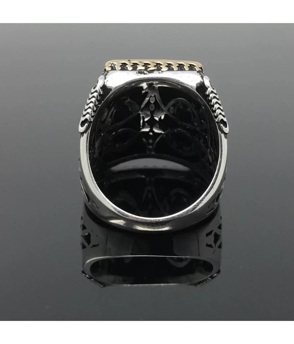 925er Silber mit roten Onyx-Stein handgefertigte Ringe für Frauen und Männer