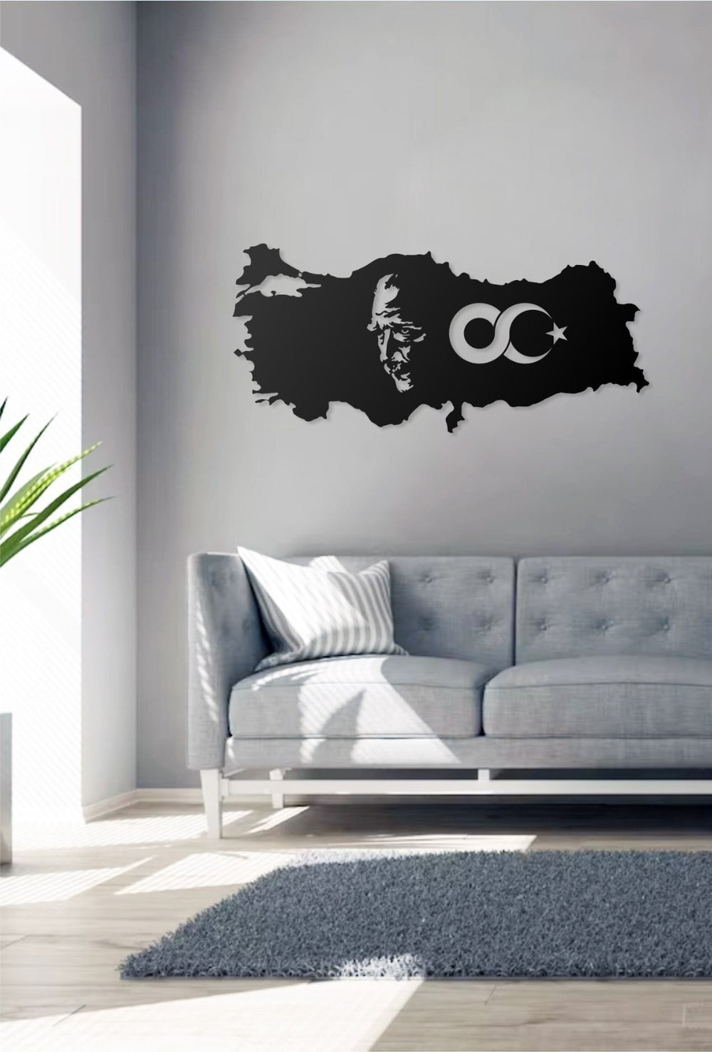 Türkei Karte Wandbild Atatürk & Unendlichkeit 30x66 & 40x88 cm