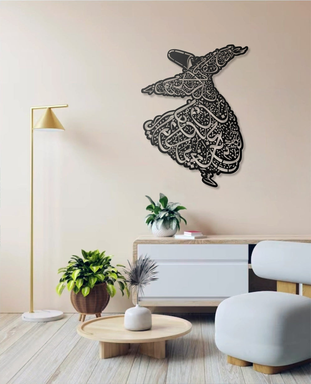 Hz. Mevlana Semazen Metall Wanddeko Islamische Sufi Kunst Oriental Deko