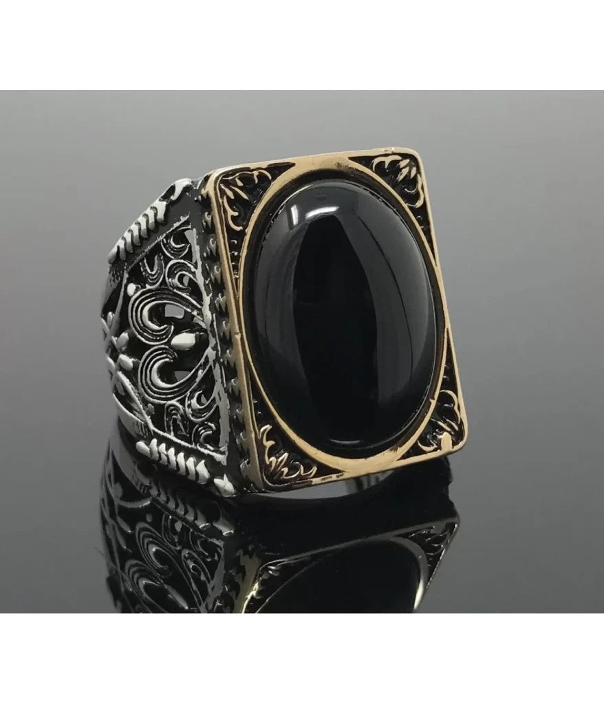 925er Silber mit roten Onyx-Stein handgefertigte Ringe für Frauen und Männer