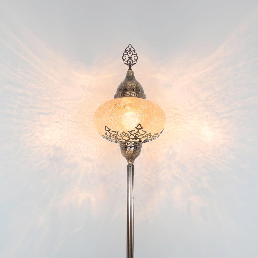 Türkische Stehlampe im Mosaik-Tiffany Stil | Glaslampen Boho Vintage Design