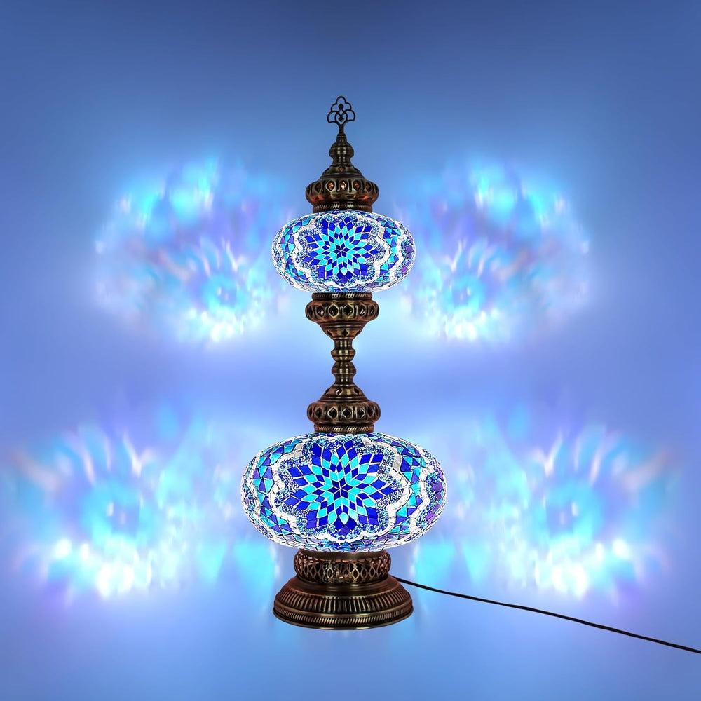 Handgefertigte Türkische Mosaiklampe | Marokkanische Bunte Tischlampe Deko