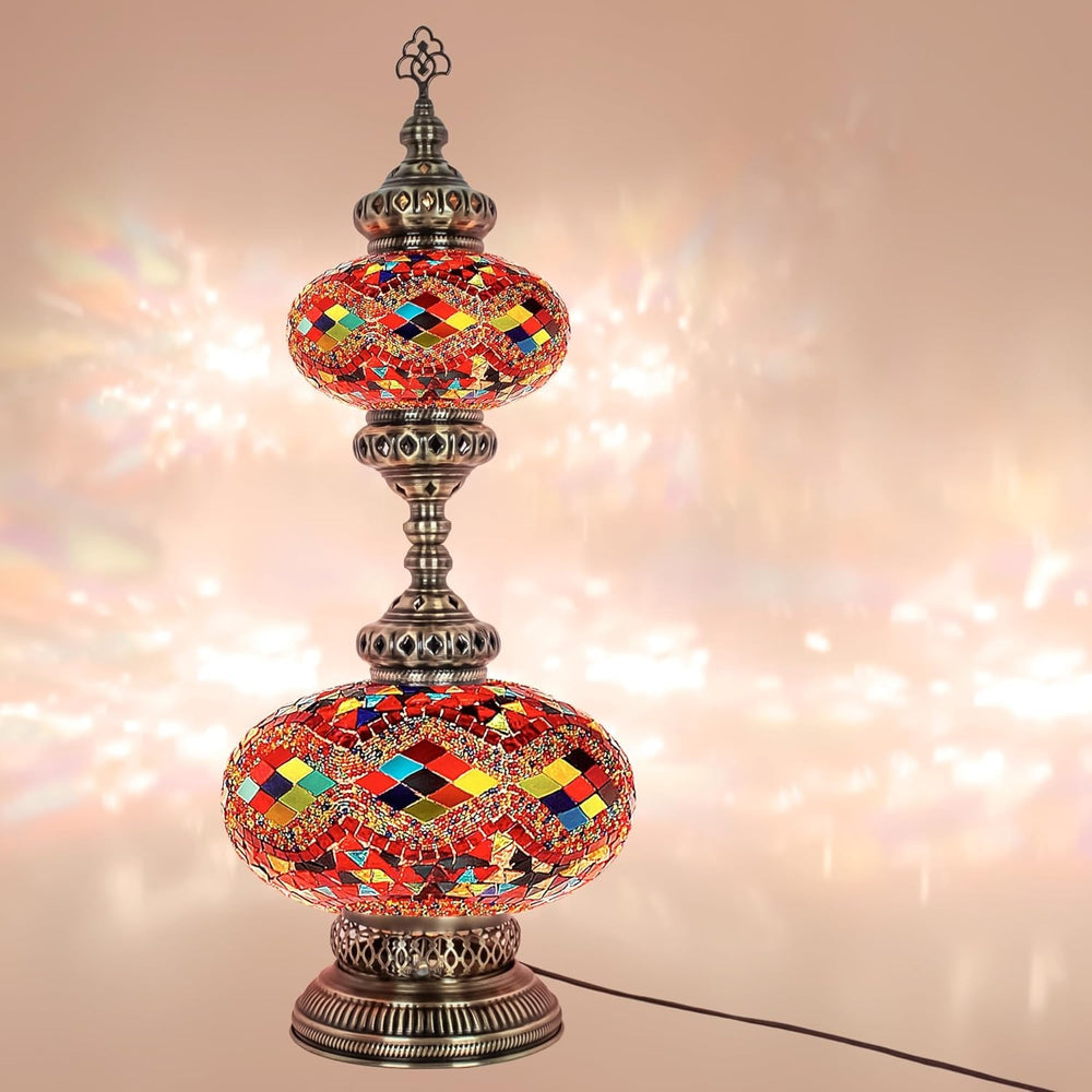Handgefertigte Türkische Mosaiklampe | Marokkanische Bunte Tischlampe Deko