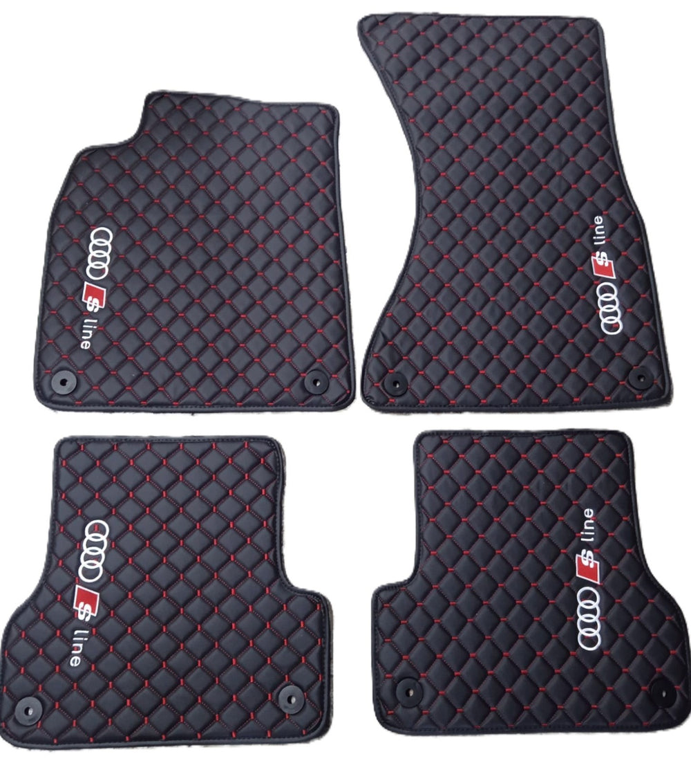 Autofußmatten für Audi A1 GBA 8X Sline Autoteppich Automatten Velours/Leder