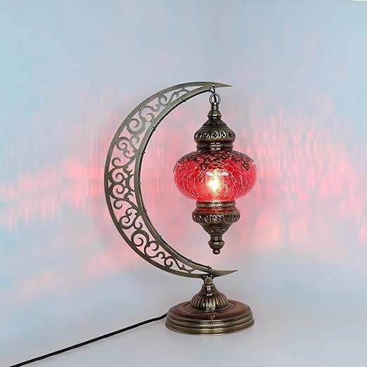 Türkische Mosaiklampe Glas | Marokkanische Vintage Tischleuchtung