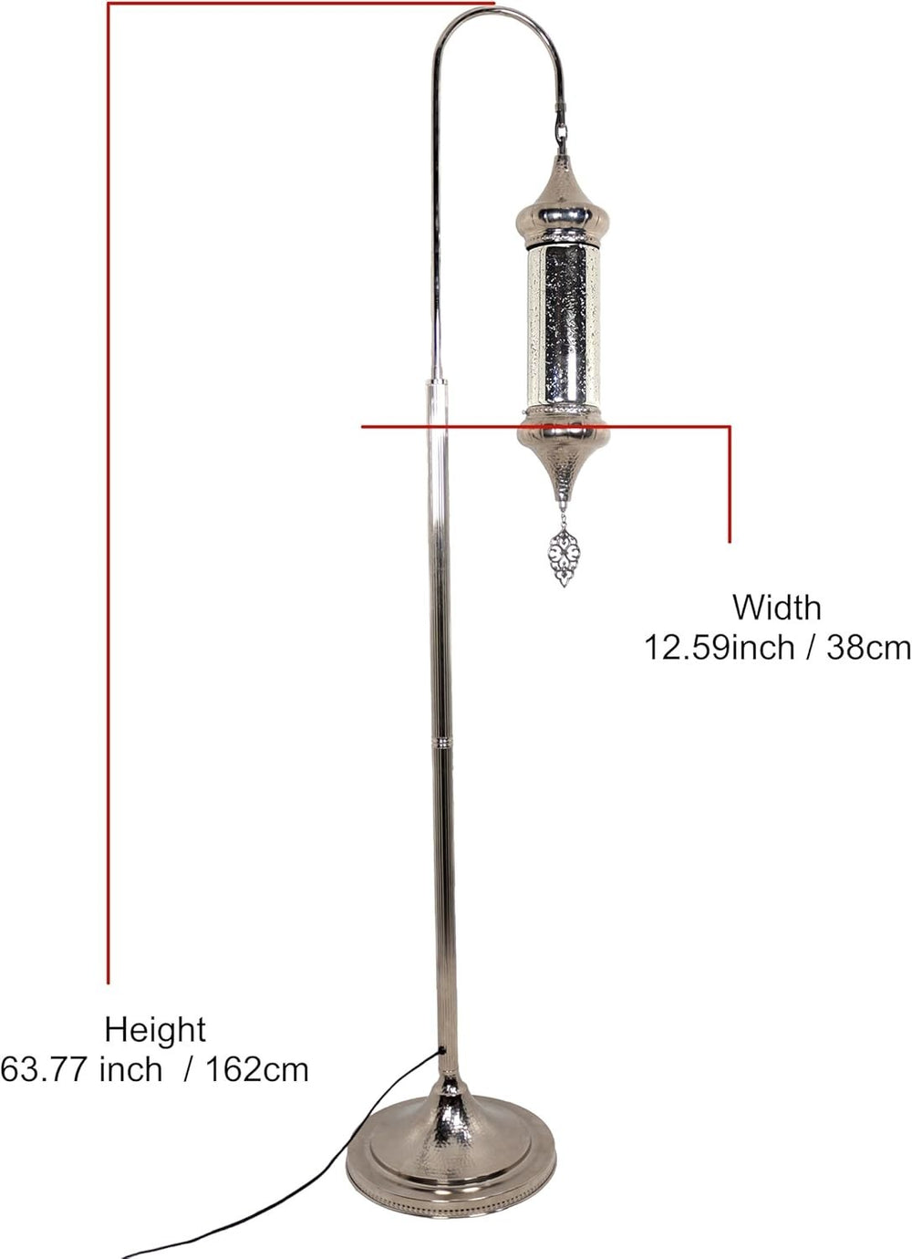 Türkische Mosaik Stehlampe | Elegante Marokkanische Silber Lampe aus Glas