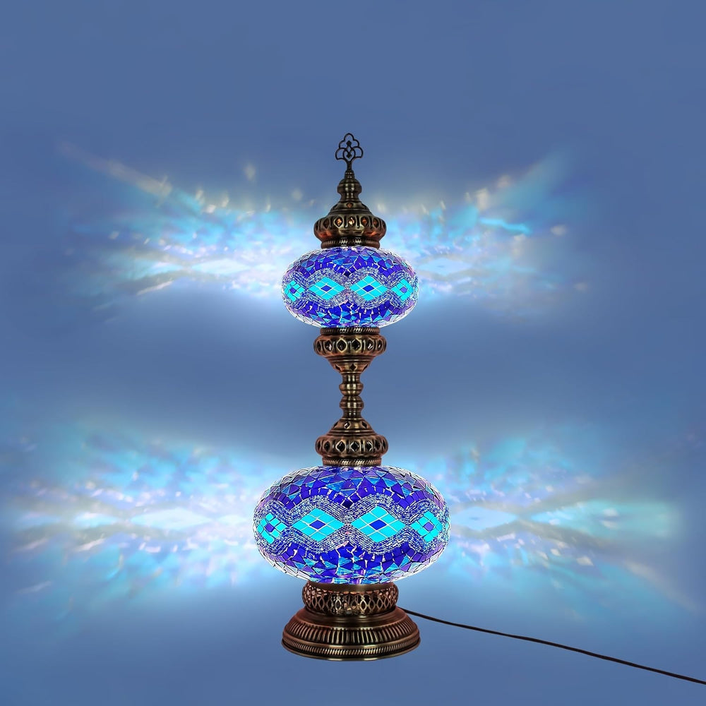 Handgefertigte Türkische Mosaiklampe | Marokkanische Bunte Tischlampe Deko