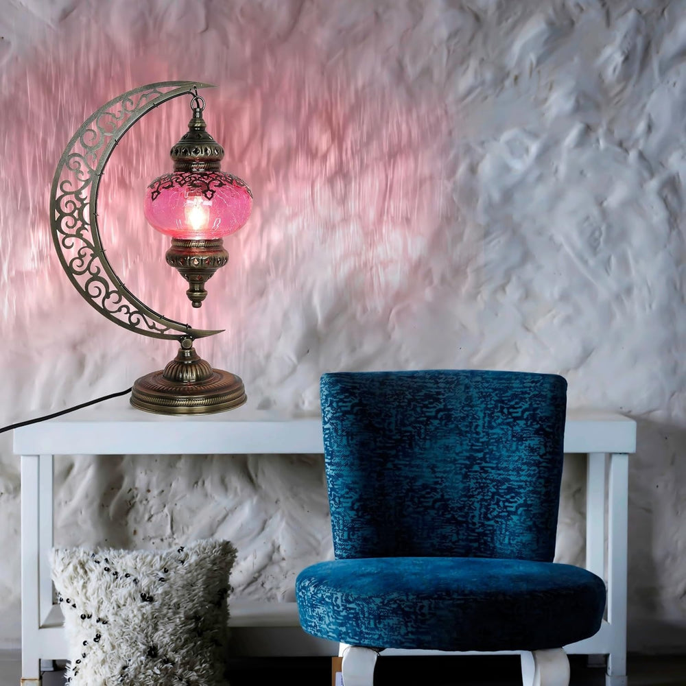 Türkische Mosaiklampe Glas | Marokkanische Vintage Tischleuchtung