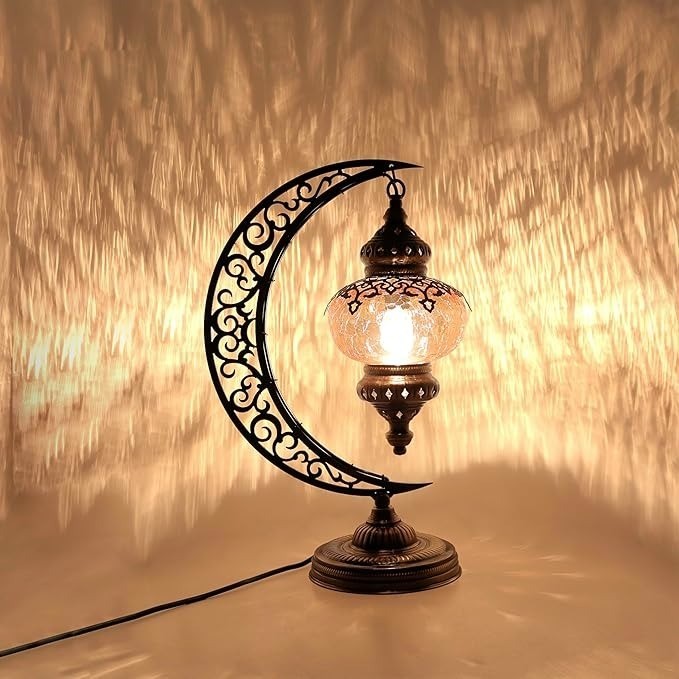 Türkische Mosaiklampe Glas | Marokkanische Vintage Tischleuchtung