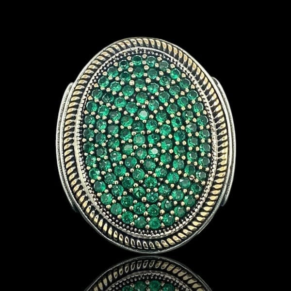 925er Silber, mit Smaragdsteinen, handgefertigte Ringe für Frauen und Männer