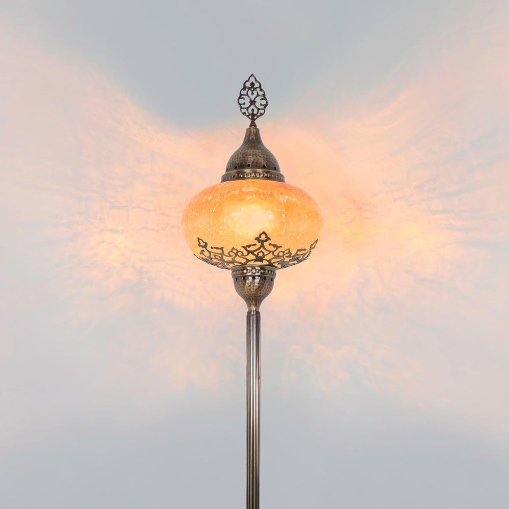 Türkische Stehlampe im Mosaik-Tiffany Stil | Glaslampen Boho Vintage Design