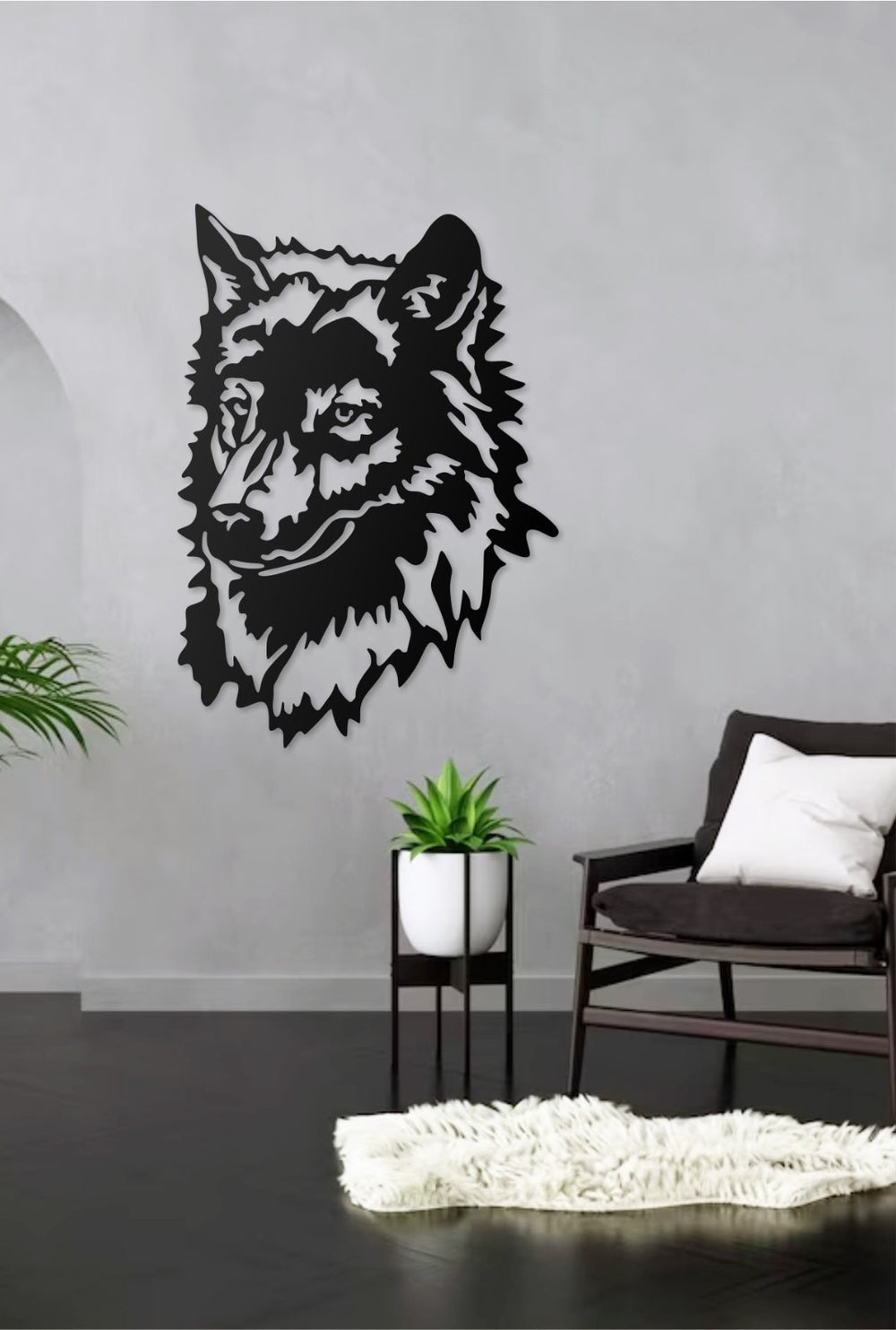 Wolf Metall Wandbild 40x57 & 60x85 cm – Tier Motiv Wanddekor