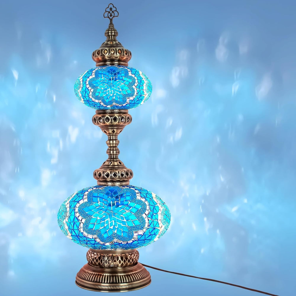 Handgefertigte Türkische Mosaiklampe | Marokkanische Bunte Tischlampe Deko