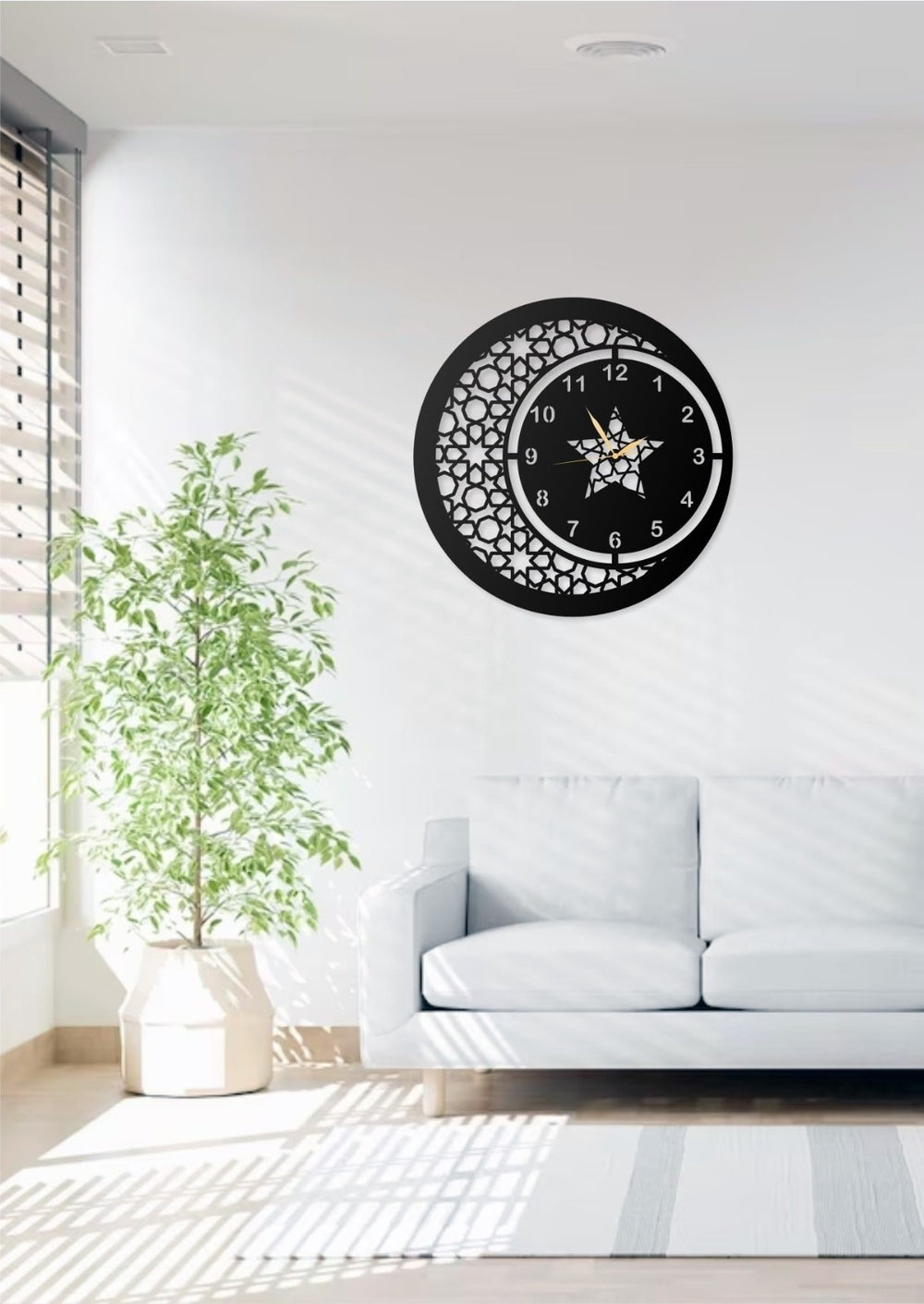 Metall Wanduhr Osmanisches Motiv 40x40 cm Islamische Wanddeko Uhr