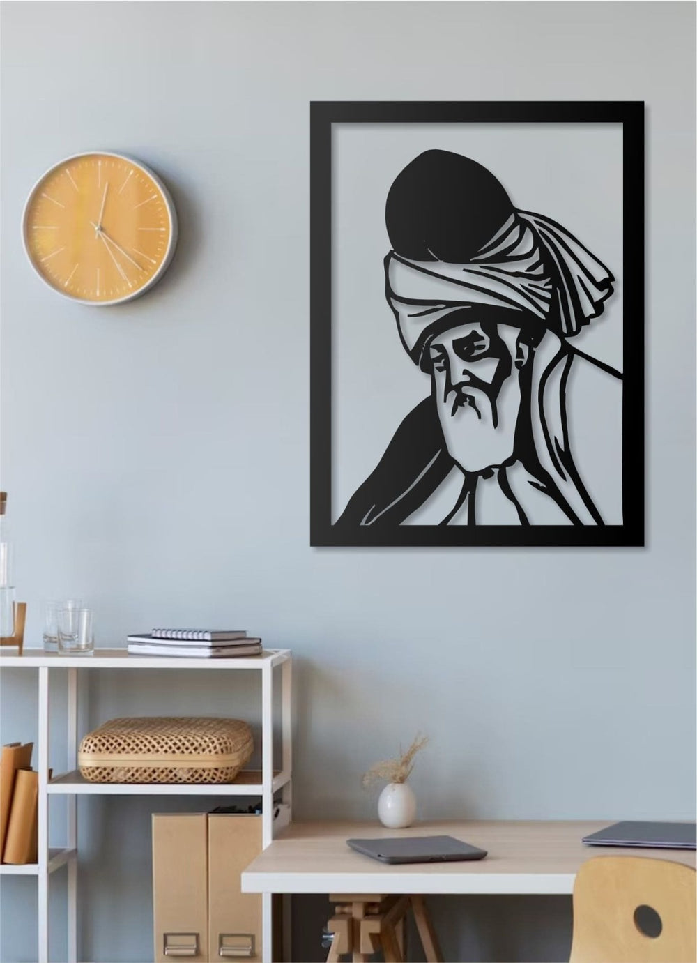 Hz. Mevlana Metall Wandbild Islamische Kunst Orientalische Wanddeko