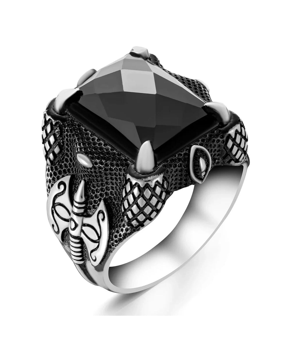 925er Silber mit schwarzes zırkon handgefertigte Ringe für Frauen und Männer