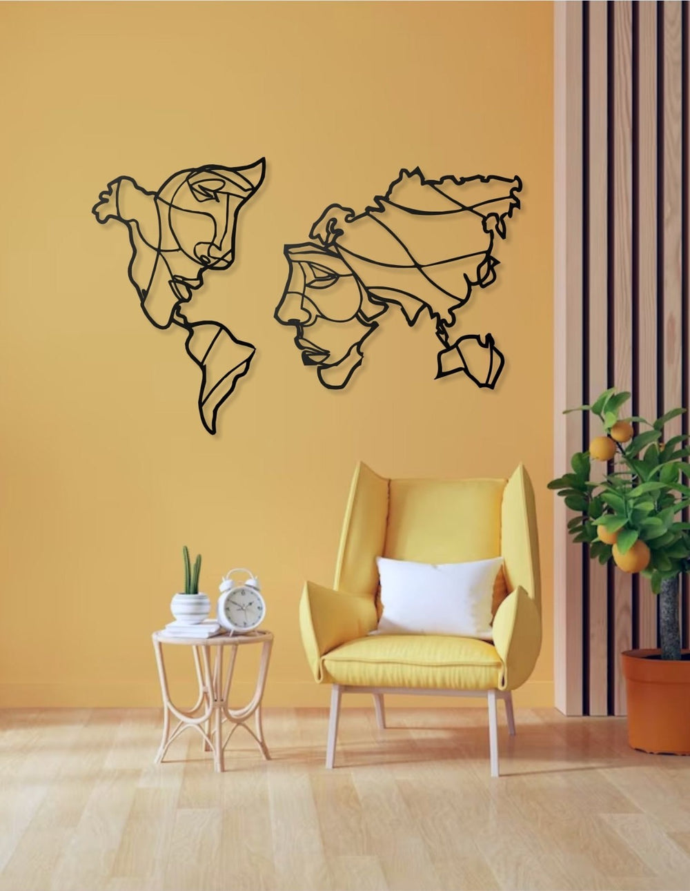 Metall Weltkarte Wanddeko Menschliches Design 50x80 70x100 Handarbeit