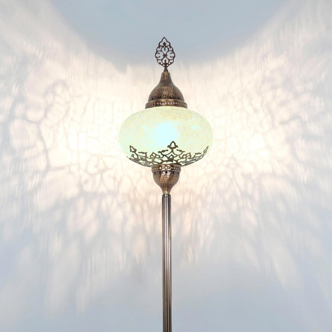 Türkische Stehlampe im Mosaik-Tiffany Stil | Glaslampen Boho Vintage Design