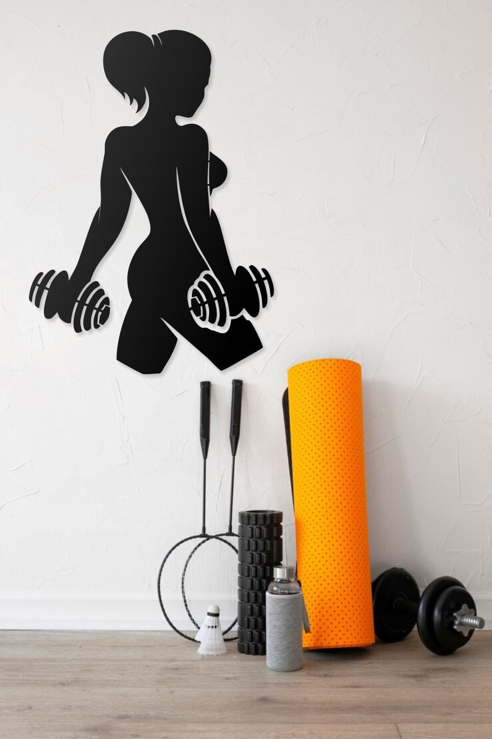 Fitness GYM Box Wandbild Sporthalle 75x53 cm – Metall Wanddekor