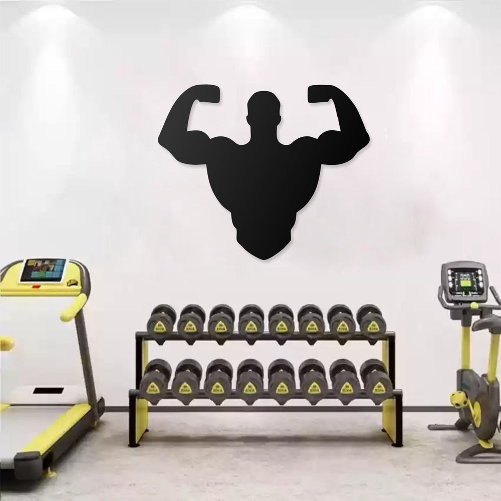 Fitness GYM Box Wandbild Sporthalle 75x62 cm – Metall Wanddekor