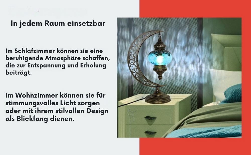Türkische Mosaiklampe Glas | Marokkanische Vintage Tischleuchtung