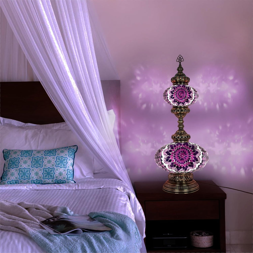 Handgefertigte Türkische Mosaiklampe | Marokkanische Bunte Tischlampe Deko