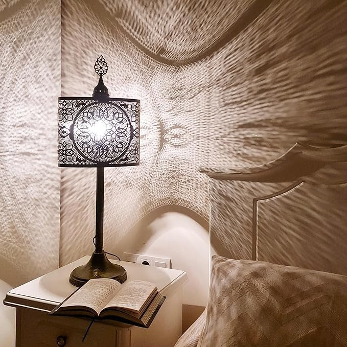 Türkische Vintage Tischlampe | Marokkanische Nachttischlampe Boho Stil