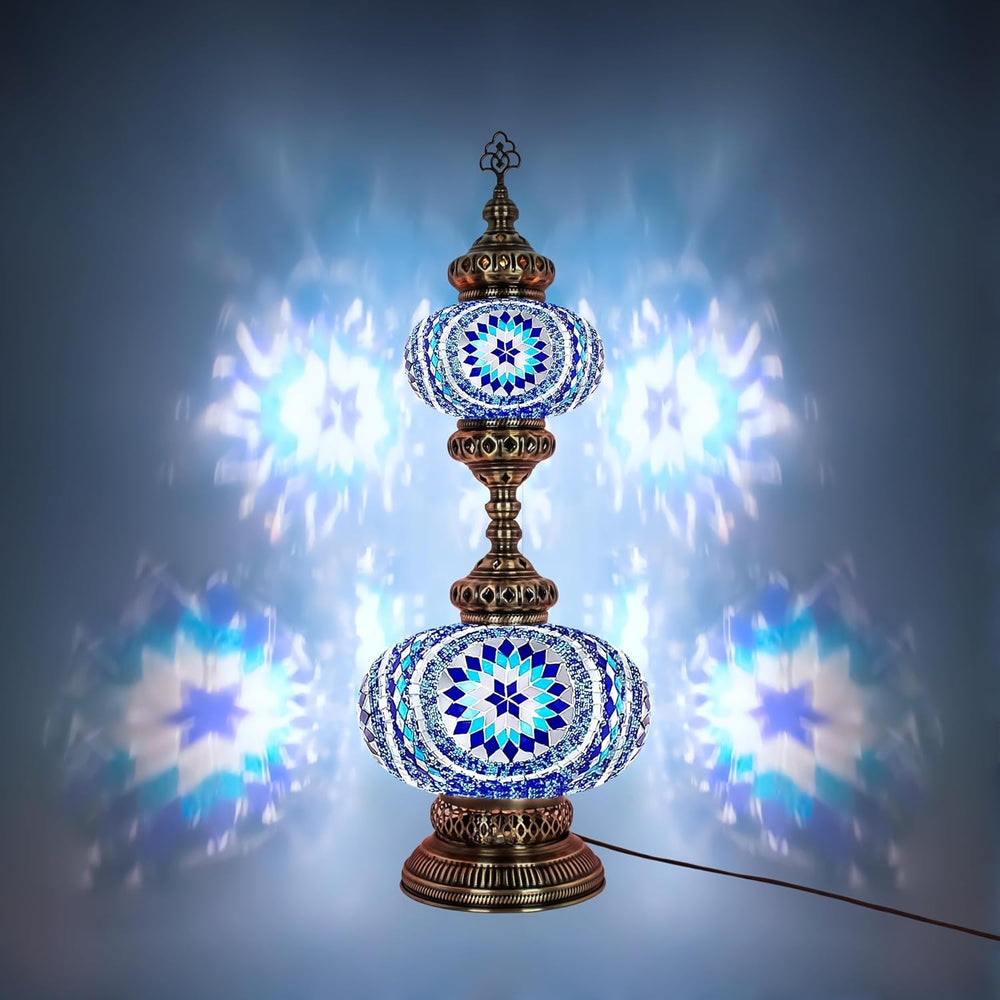 Handgefertigte Türkische Mosaiklampe | Marokkanische Bunte Tischlampe Deko