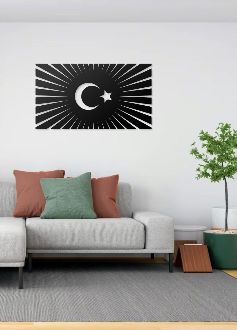 Ay & Yıldız Metall Wandbild 30x66 cm | Modern Türkisch Wanddeko
