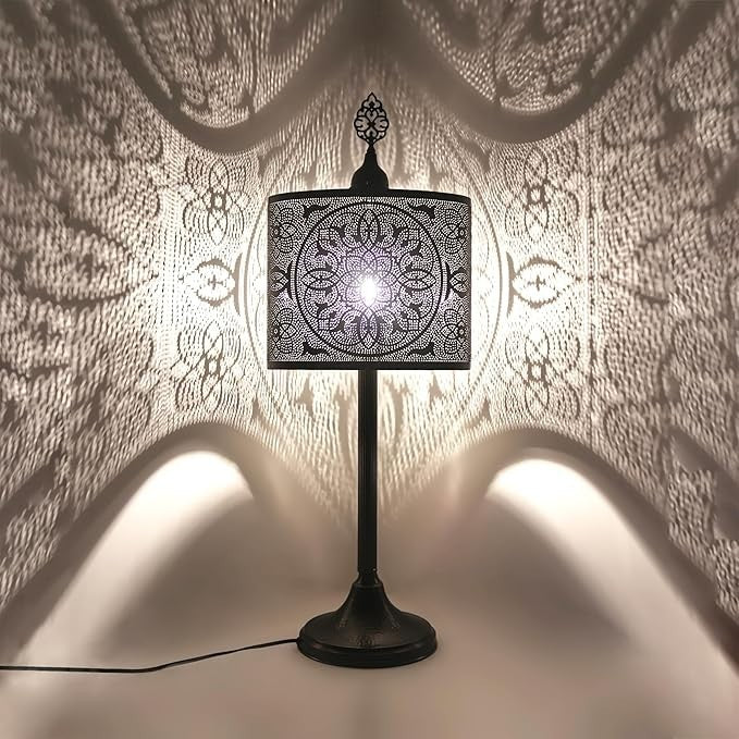 Türkische Vintage Tischlampe | Marokkanische Nachttischlampe Boho Stil