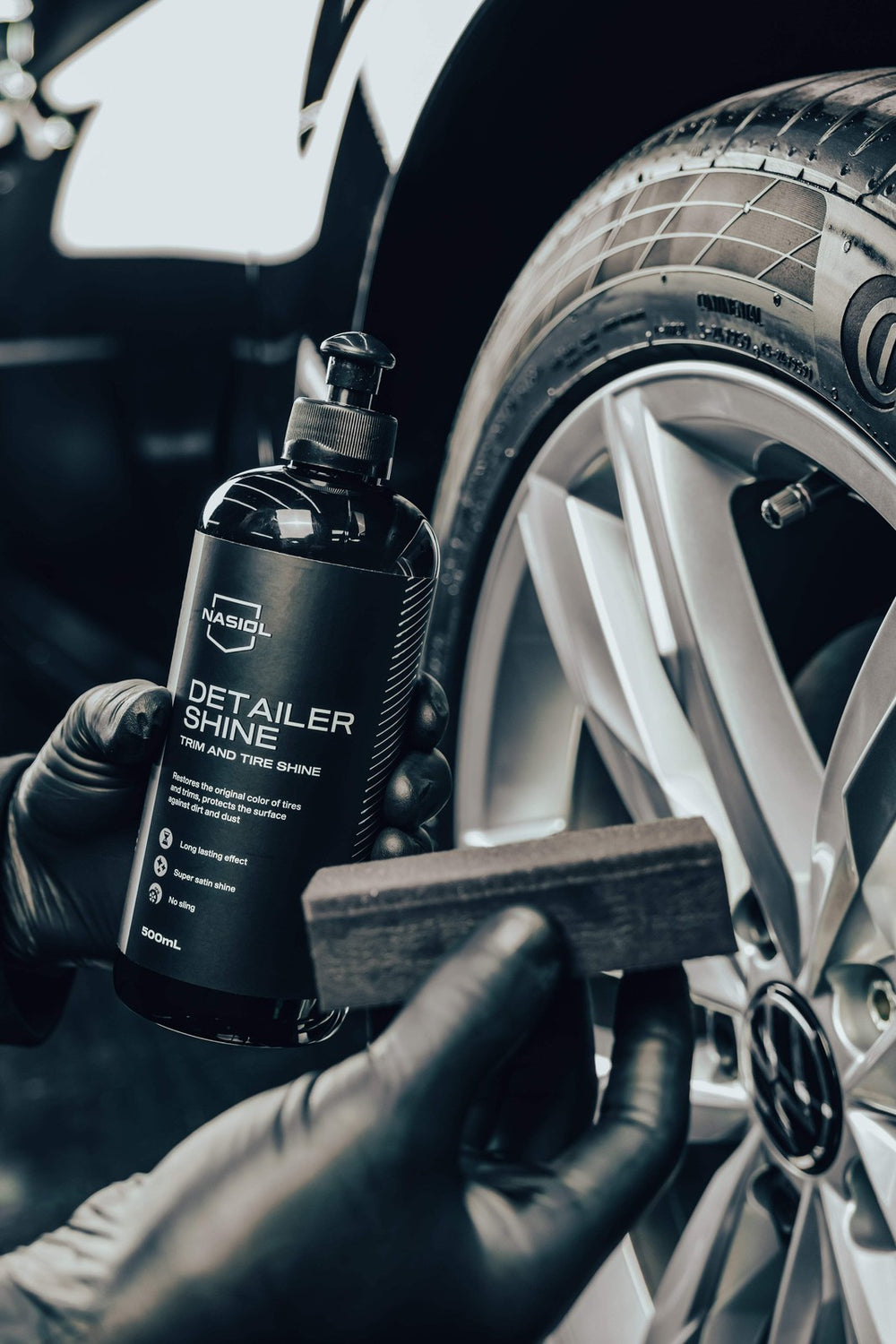 Nasiol DetailerShine - Gummi Reifen Pflege Auffrischer mit Nano Abperleffekt - 5