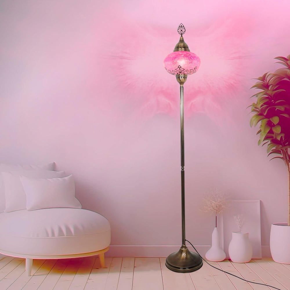 Türkische Stehlampe im Mosaik-Tiffany Stil | Glaslampen Boho Vintage Design