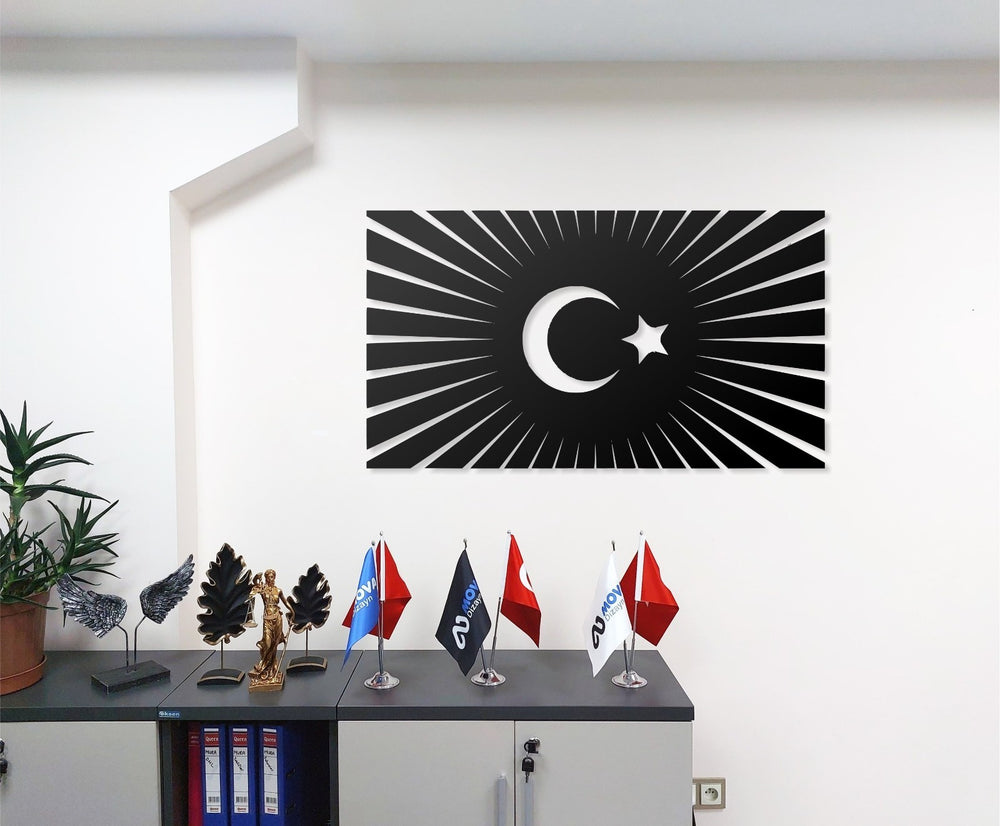 Ay & Yıldız Metall Wandbild 30x66 cm | Modern Türkisch Wanddeko