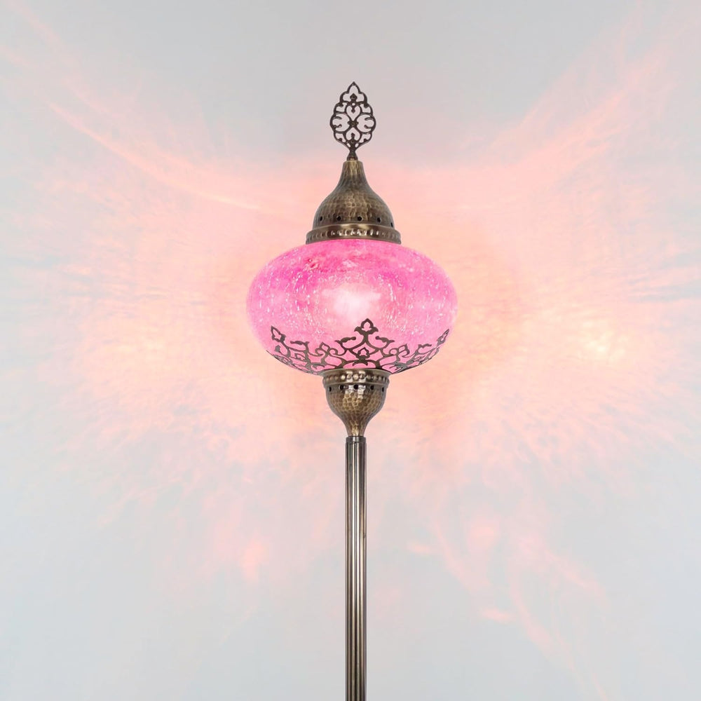 Türkische Stehlampe im Mosaik-Tiffany Stil | Glaslampen Boho Vintage Design