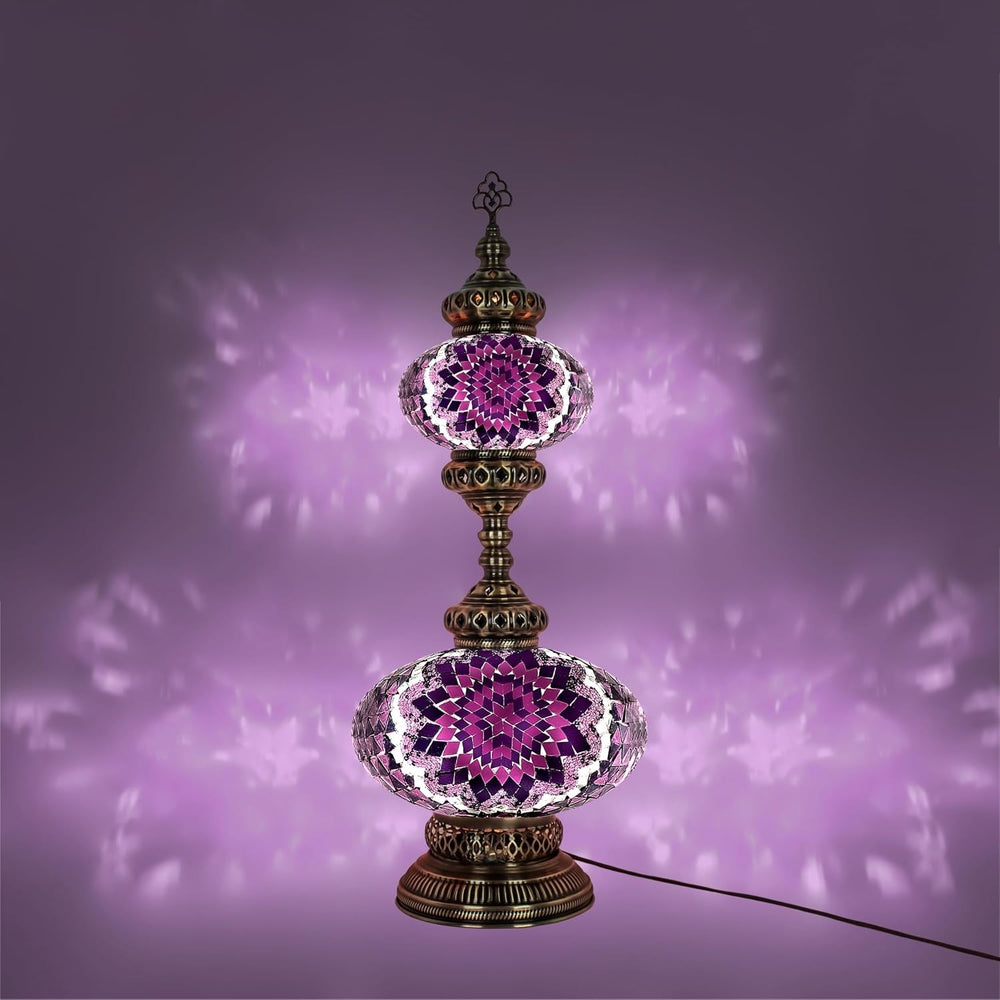 Handgefertigte Türkische Mosaiklampe | Marokkanische Bunte Tischlampe Deko