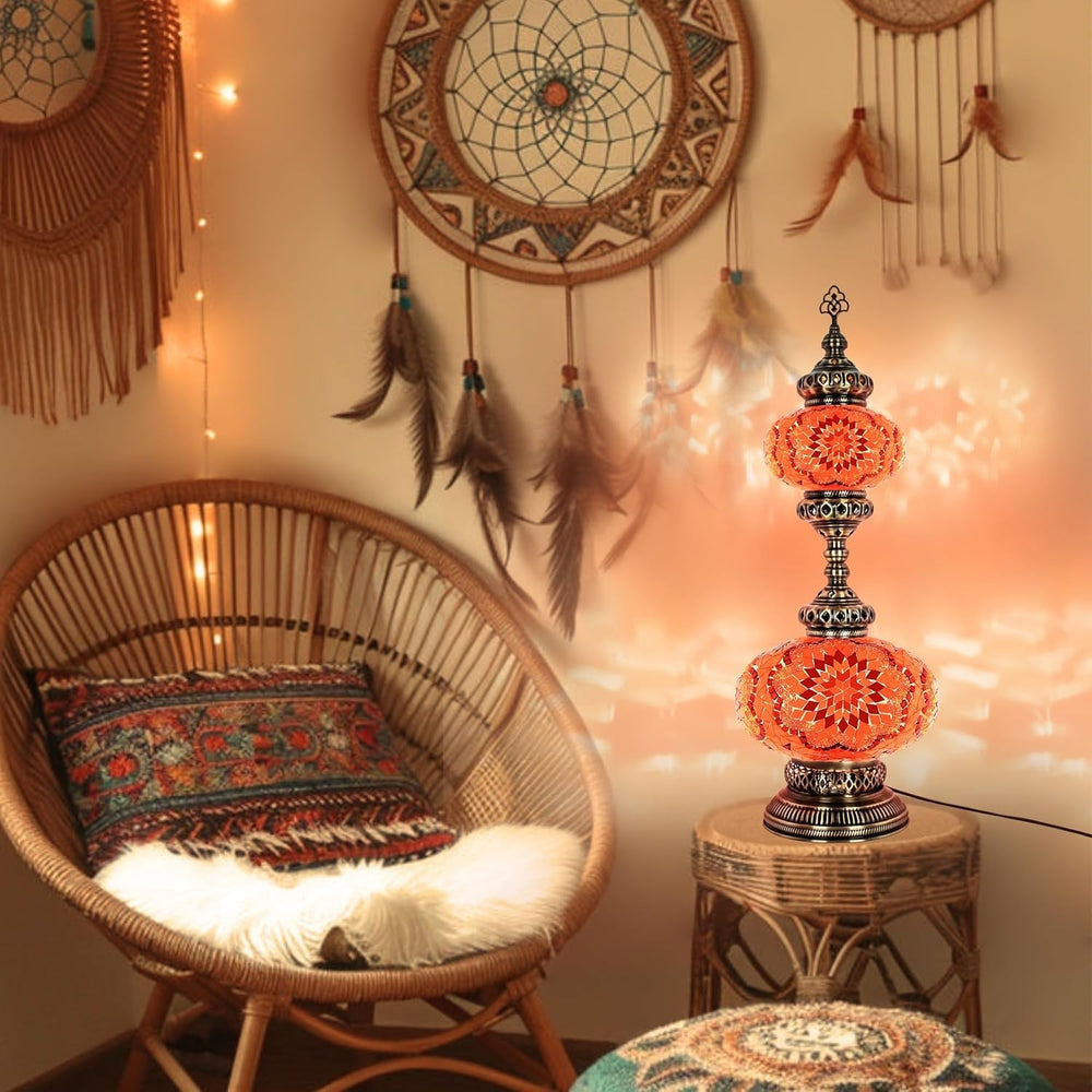 Handgefertigte Türkische Mosaiklampe | Marokkanische Bunte Tischlampe Deko