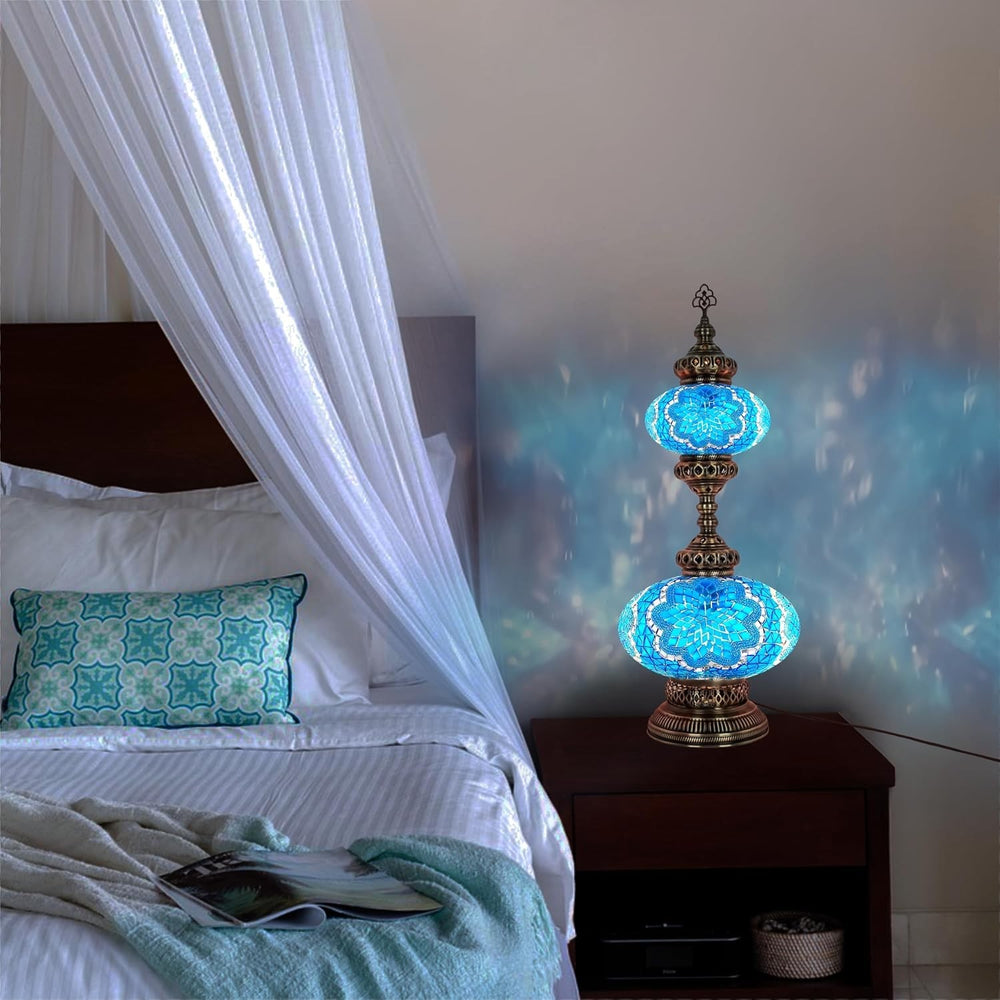 Handgefertigte Türkische Mosaiklampe | Marokkanische Bunte Tischlampe Deko