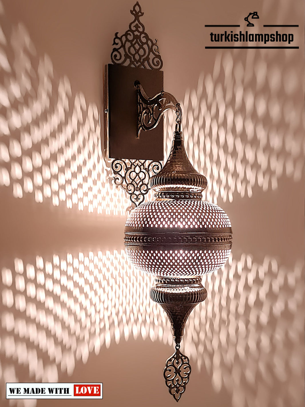 Wall Lamp Shade Moroccan Design Globe Hallway Light