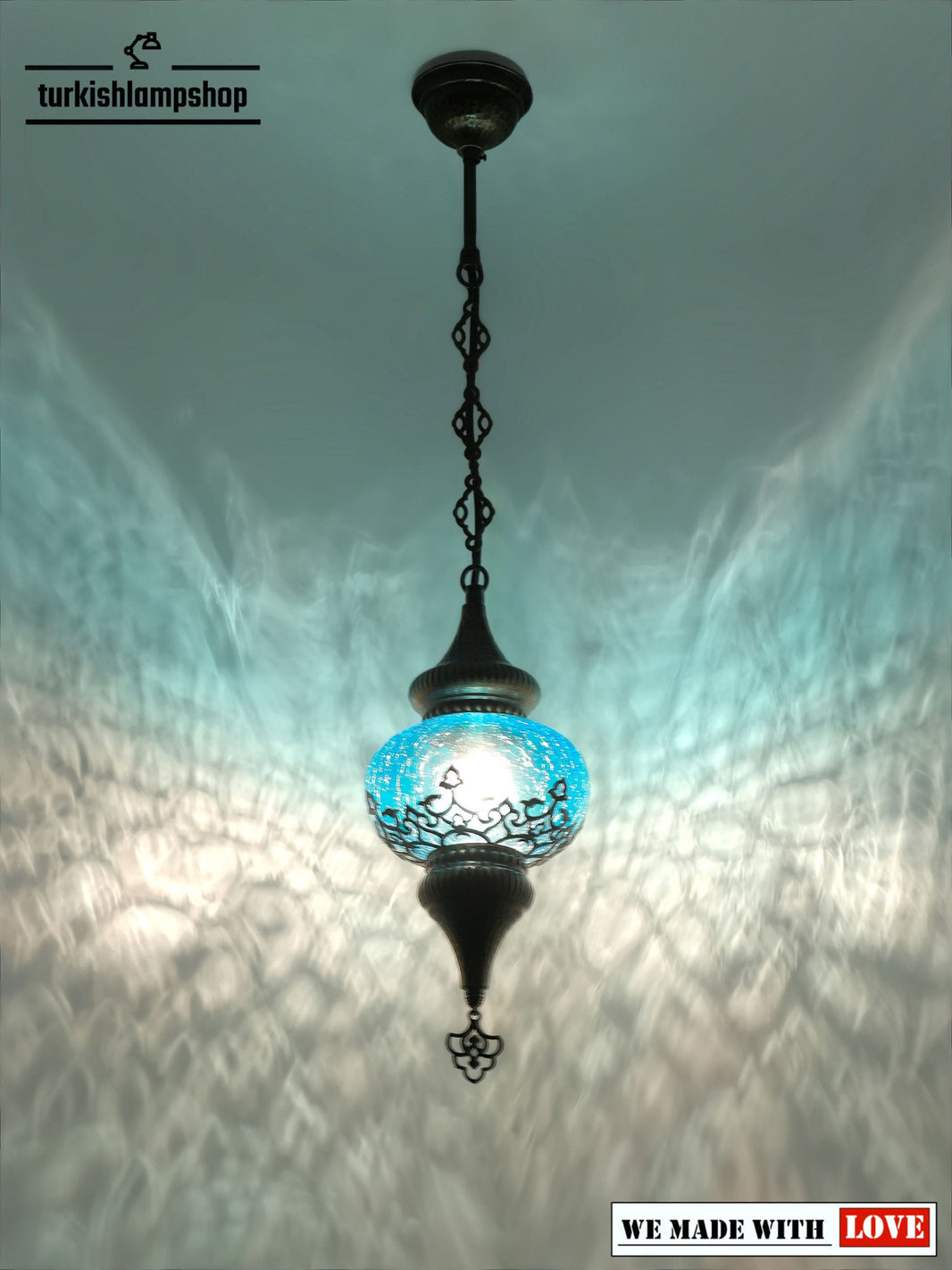 Turkish Glass Living Room Hanging Lamp Different Colors