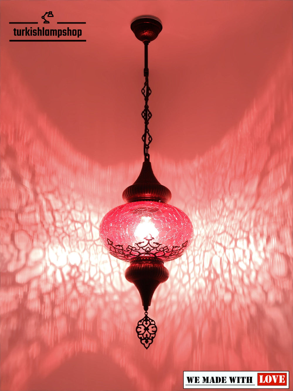 Cracked Glass Laser Cut Pattern red color