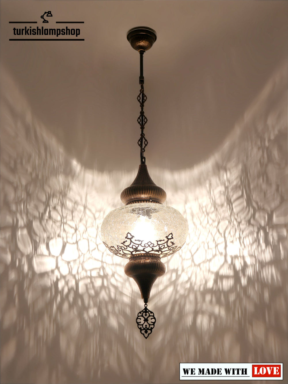 Cracked Glass Laser Cut Pattern pendant