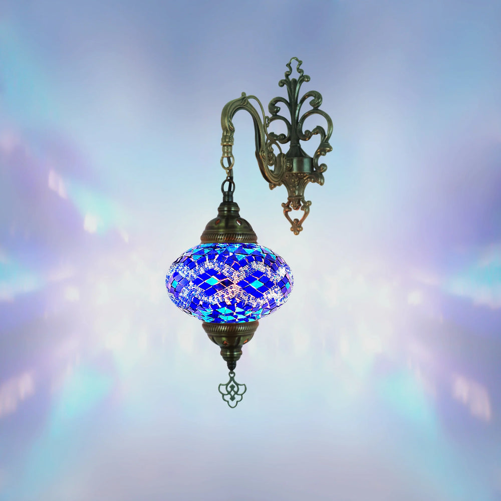 Blue rug Turkish mosaic wall sconce lamp