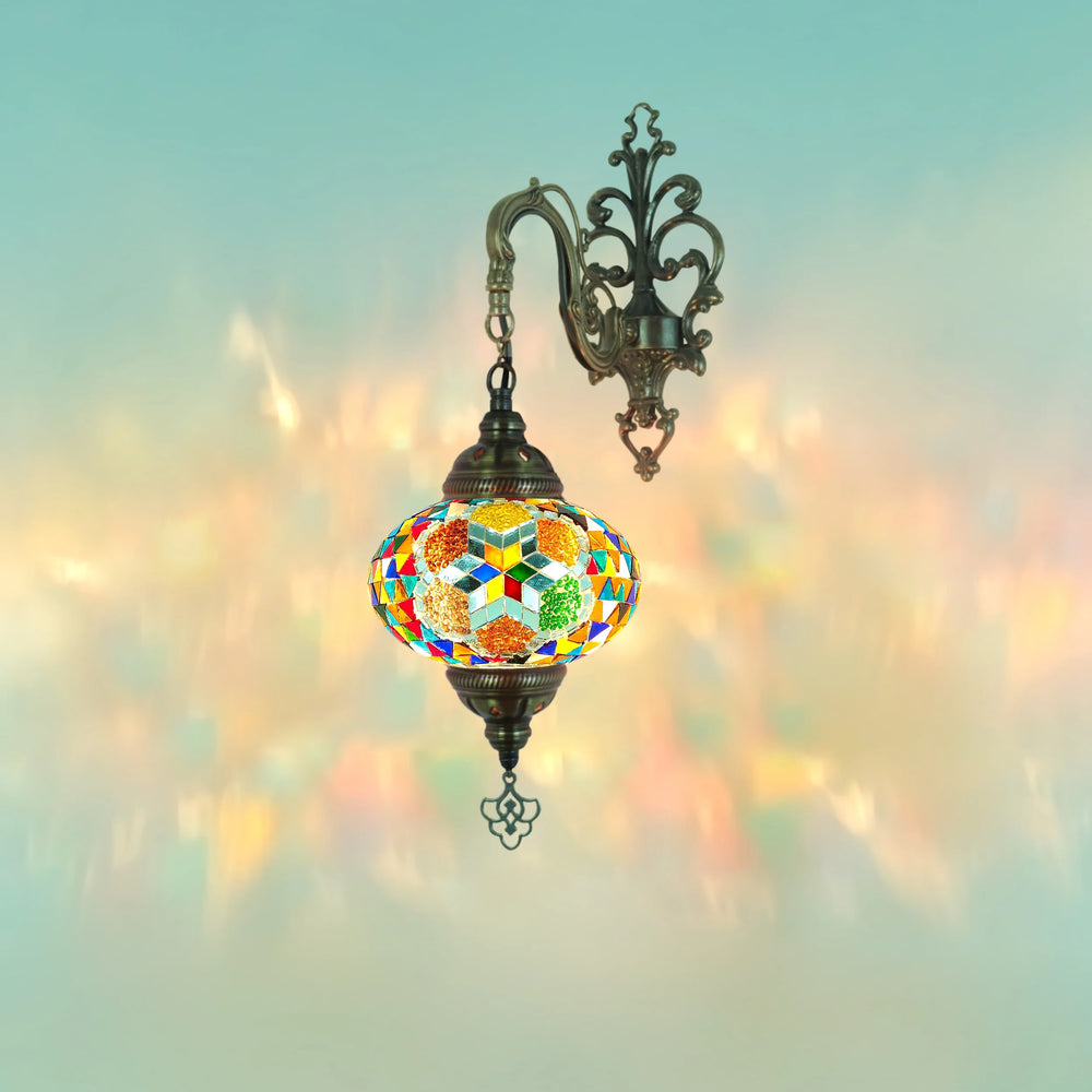 Mix daisy Turkish mosaic wall sconce lamp