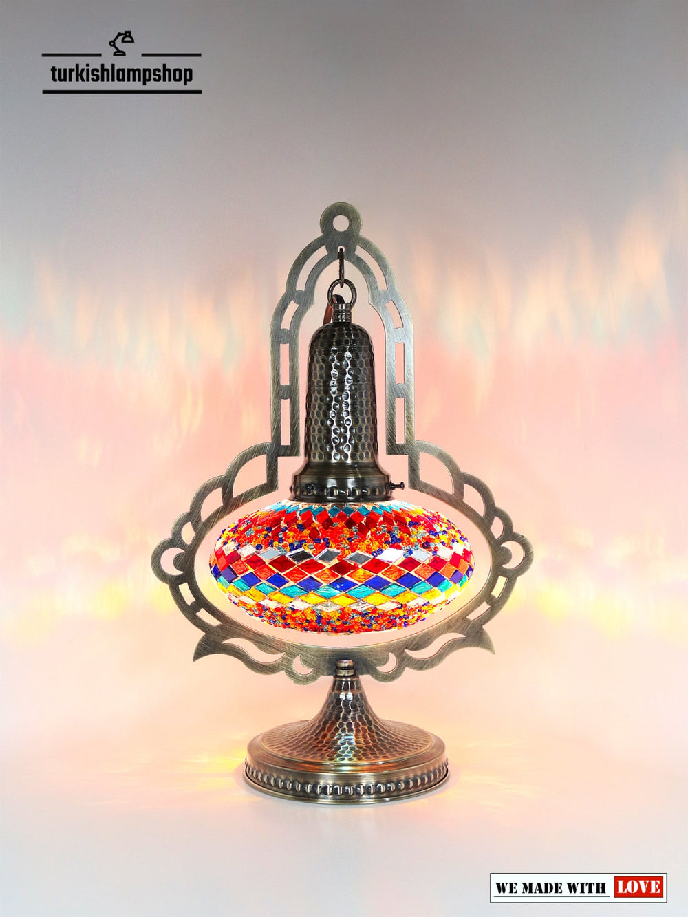 Turkish Mosaic Table Lamp Colorful Bedside Night Light