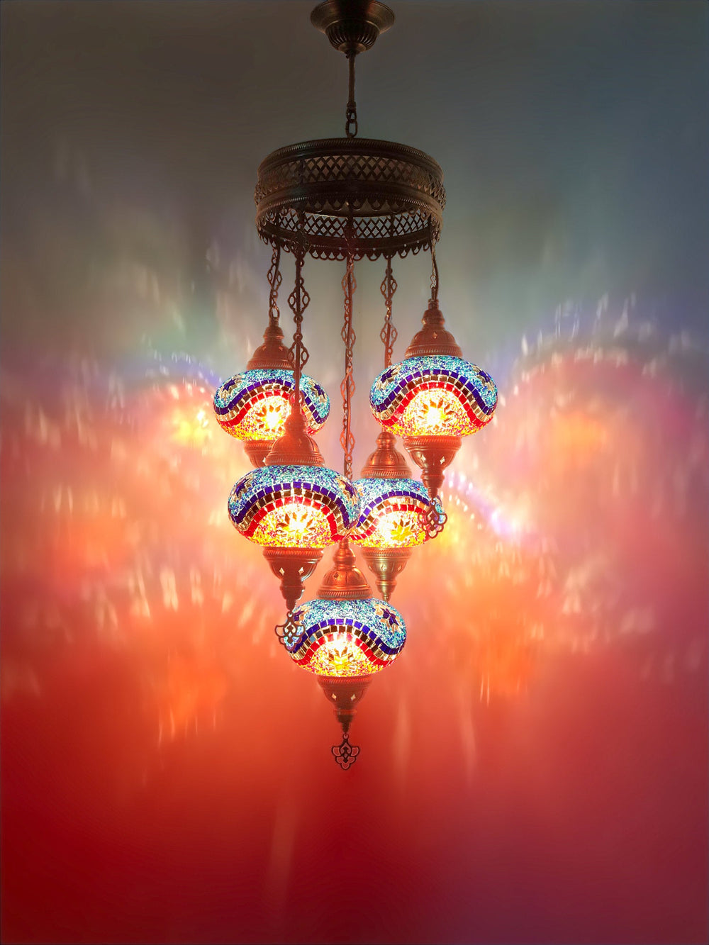 Turkish Chandelier 5 Globe