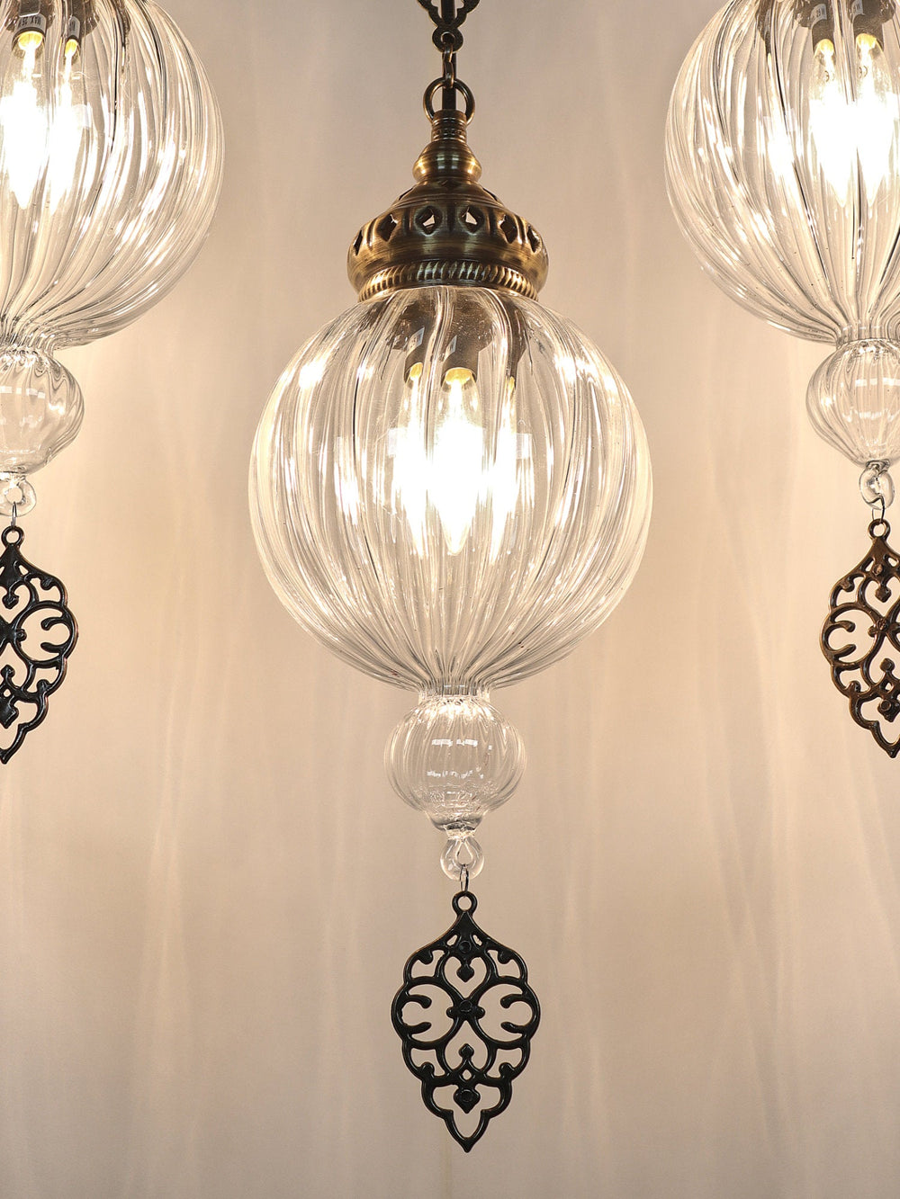 Turkish Pyrex Glass Chandelier