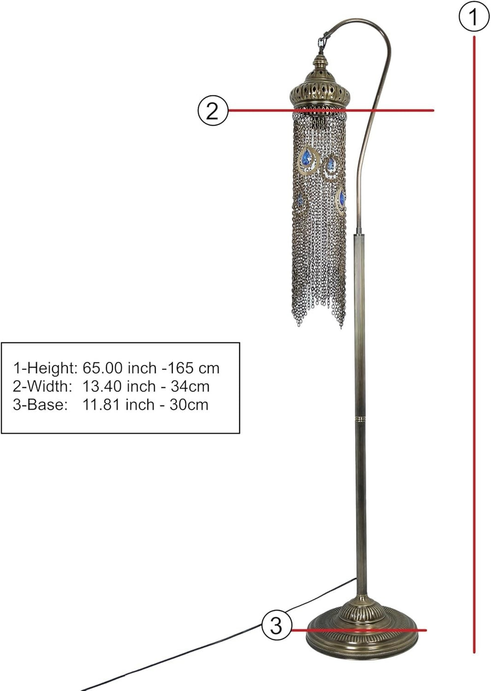 Boho Türkische Mosaik-Stehlampe | Marokkanische Vintage Lampe für Wohnzimmer