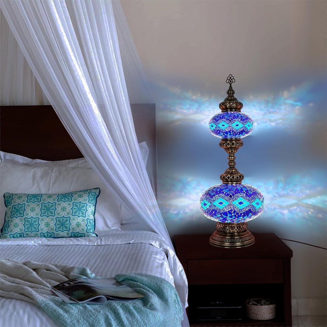 Handgefertigte Türkische Mosaiklampe | Marokkanische Bunte Tischlampe Deko