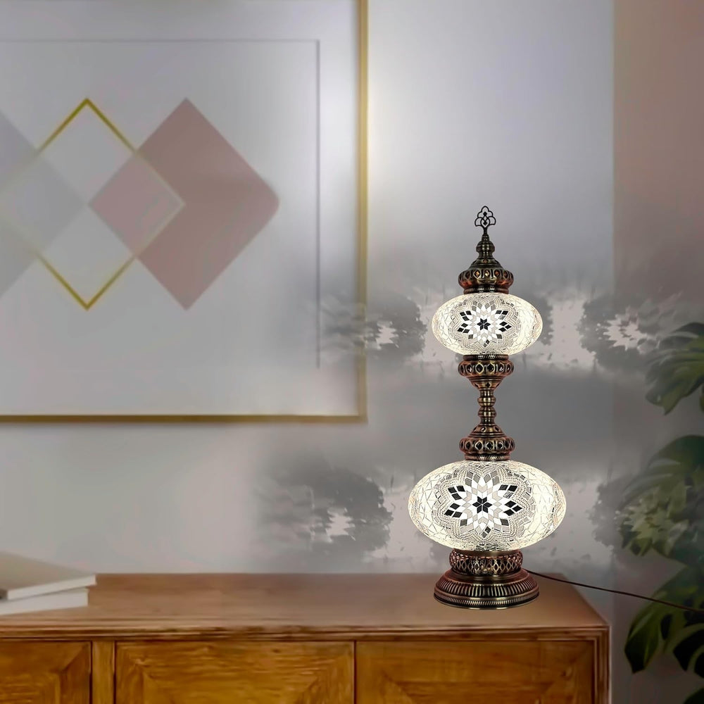Handgefertigte Türkische Mosaiklampe | Marokkanische Bunte Tischlampe Deko