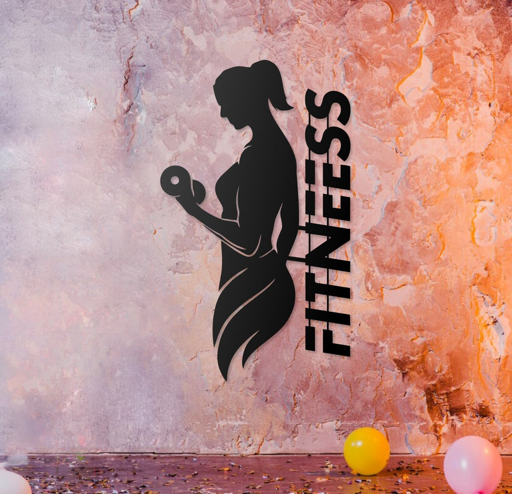 Fitness GYM Box Wandbild Sporthalle 75x45 cm – Metall Wanddekor